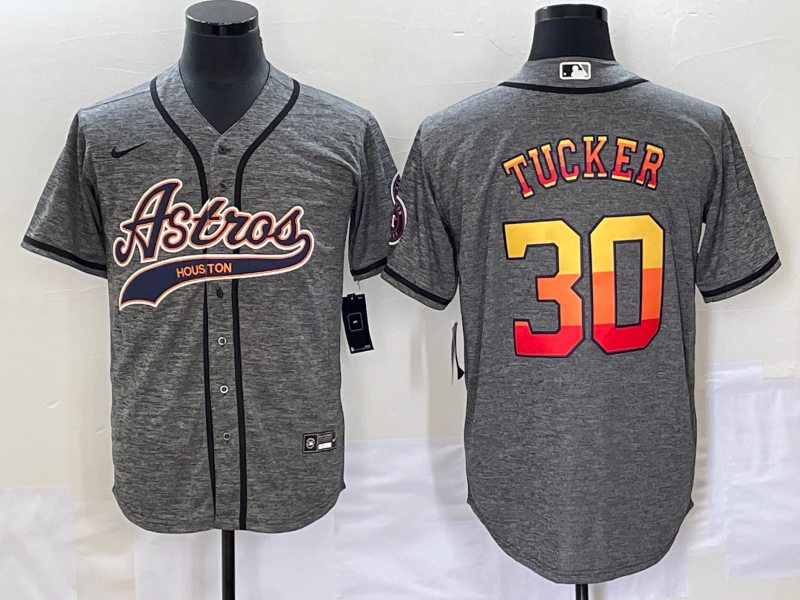 Men's Houston Astros Kyle Tucker #30 Gray Jersey Joint Edition